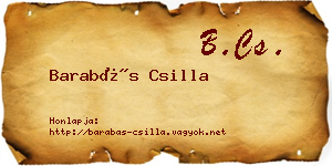 Barabás Csilla névjegykártya